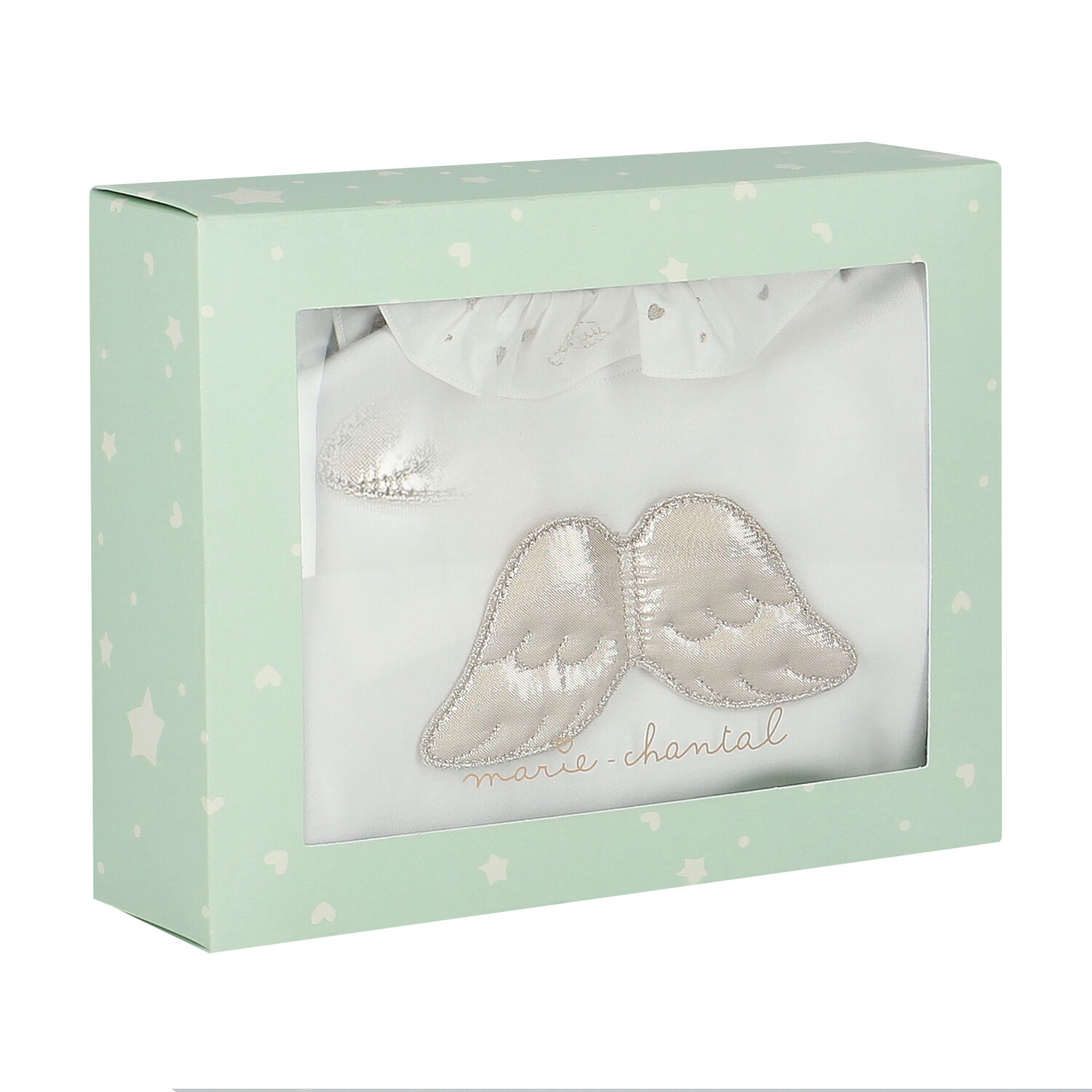 White & Silver Angel Wings Babygrow, 1, hi-res image number null